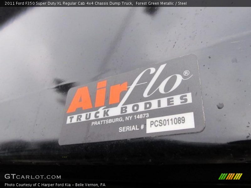 Forest Green Metallic / Steel 2011 Ford F350 Super Duty XL Regular Cab 4x4 Chassis Dump Truck