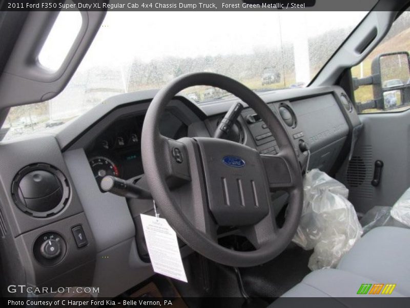 Forest Green Metallic / Steel 2011 Ford F350 Super Duty XL Regular Cab 4x4 Chassis Dump Truck