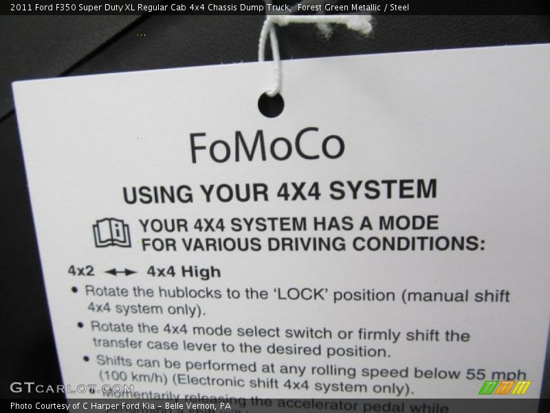 Forest Green Metallic / Steel 2011 Ford F350 Super Duty XL Regular Cab 4x4 Chassis Dump Truck