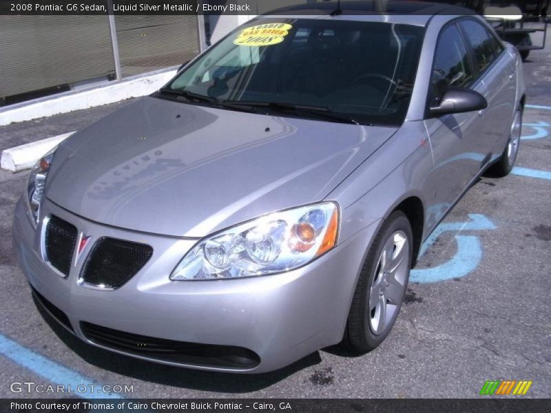 Liquid Silver Metallic / Ebony Black 2008 Pontiac G6 Sedan