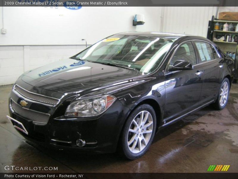 Black Granite Metallic / Ebony/Brick 2009 Chevrolet Malibu LTZ Sedan