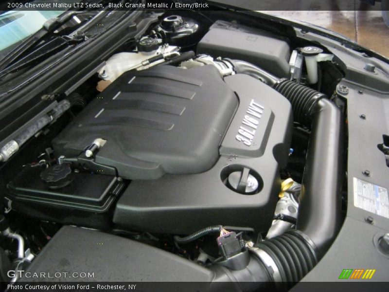Black Granite Metallic / Ebony/Brick 2009 Chevrolet Malibu LTZ Sedan