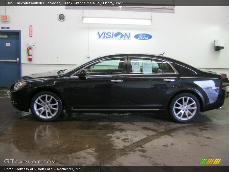 Black Granite Metallic / Ebony/Brick 2009 Chevrolet Malibu LTZ Sedan
