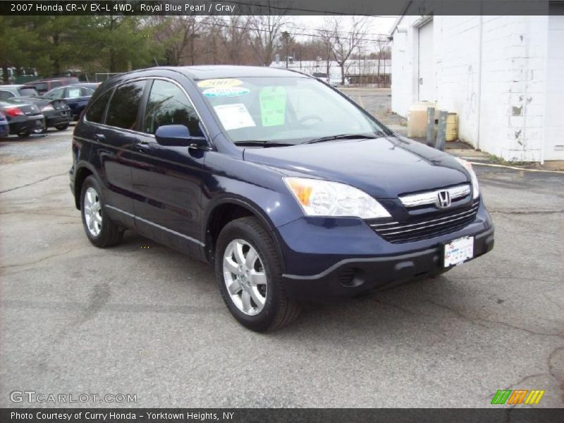 Royal Blue Pearl / Gray 2007 Honda CR-V EX-L 4WD