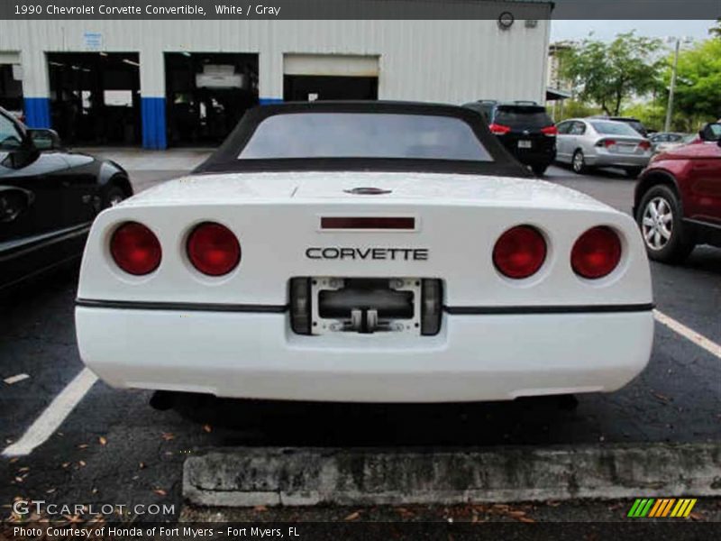 White / Gray 1990 Chevrolet Corvette Convertible