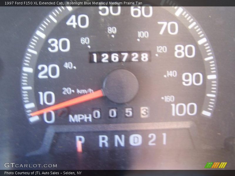 Moonlight Blue Metallic / Medium Prairie Tan 1997 Ford F150 XL Extended Cab