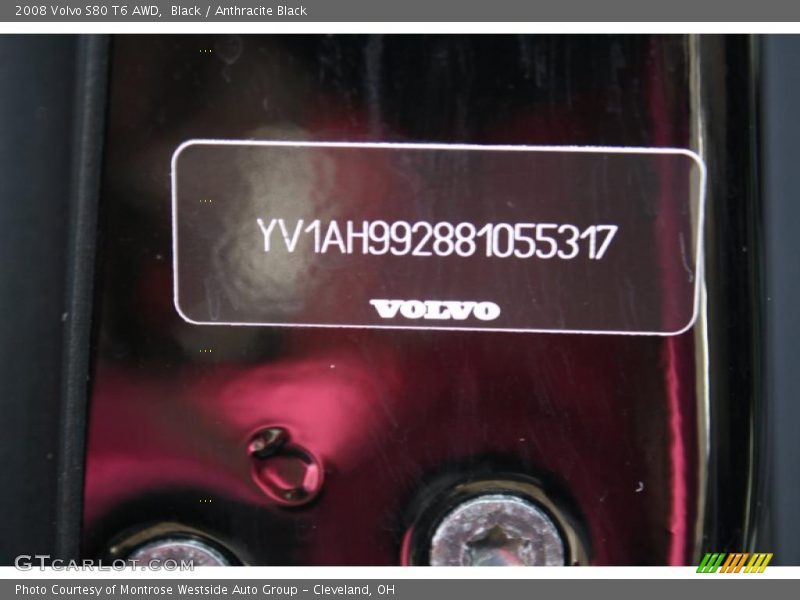 Black / Anthracite Black 2008 Volvo S80 T6 AWD