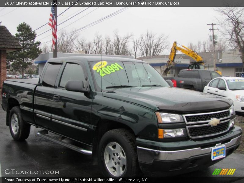 Dark Green Metallic / Dark Charcoal 2007 Chevrolet Silverado 1500 Classic LS Extended Cab 4x4