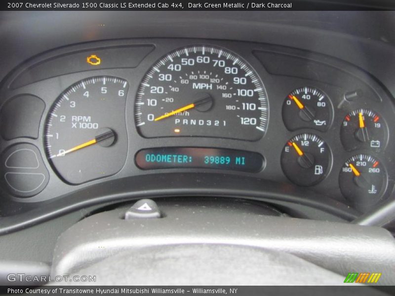 Dark Green Metallic / Dark Charcoal 2007 Chevrolet Silverado 1500 Classic LS Extended Cab 4x4
