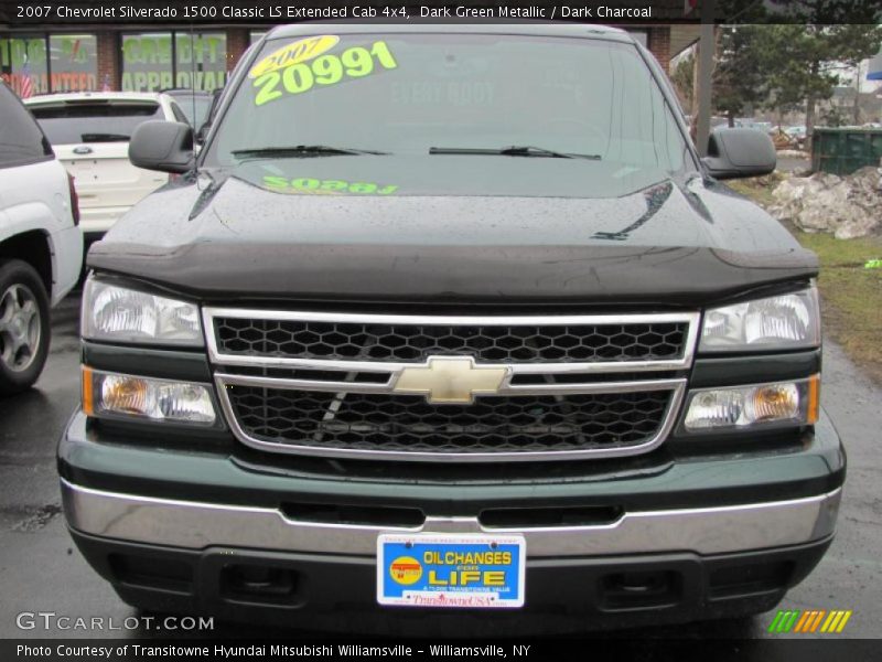 Dark Green Metallic / Dark Charcoal 2007 Chevrolet Silverado 1500 Classic LS Extended Cab 4x4