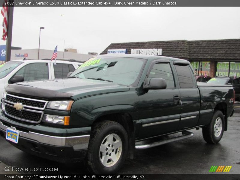 Dark Green Metallic / Dark Charcoal 2007 Chevrolet Silverado 1500 Classic LS Extended Cab 4x4