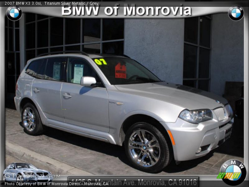 Titanium Silver Metallic / Grey 2007 BMW X3 3.0si