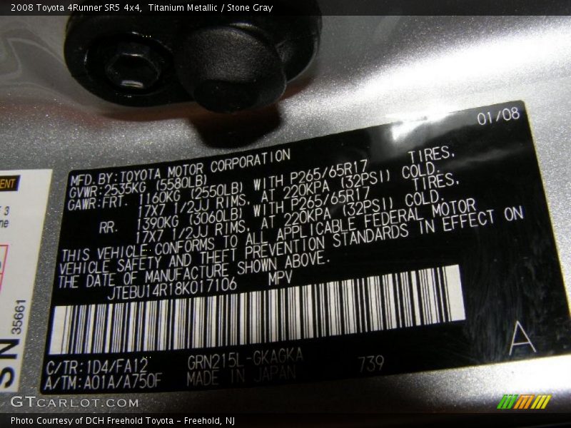 Titanium Metallic / Stone Gray 2008 Toyota 4Runner SR5 4x4