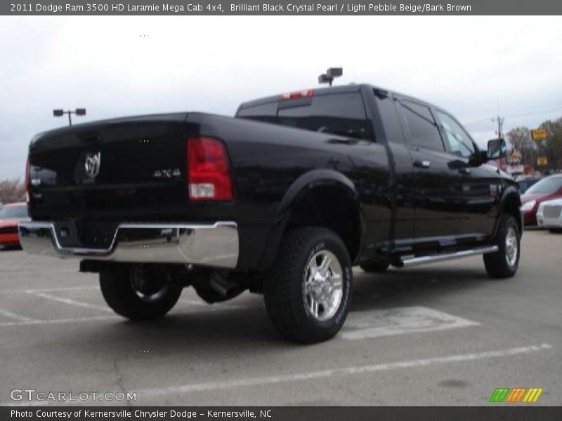 Brilliant Black Crystal Pearl / Light Pebble Beige/Bark Brown 2011 Dodge Ram 3500 HD Laramie Mega Cab 4x4