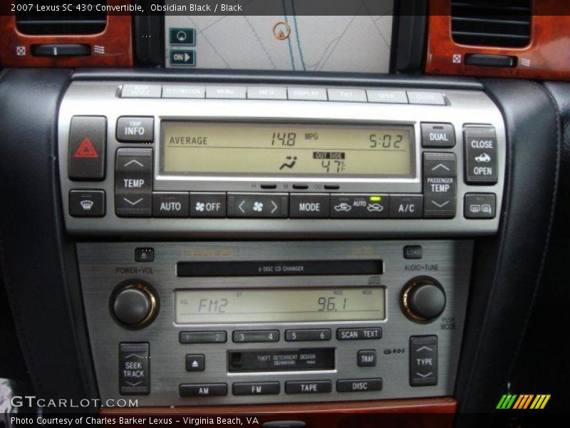 Controls of 2007 SC 430 Convertible