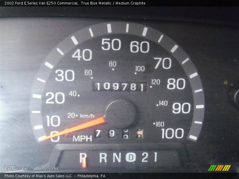 True Blue Metallic / Medium Graphite 2002 Ford E Series Van E250 Commercial