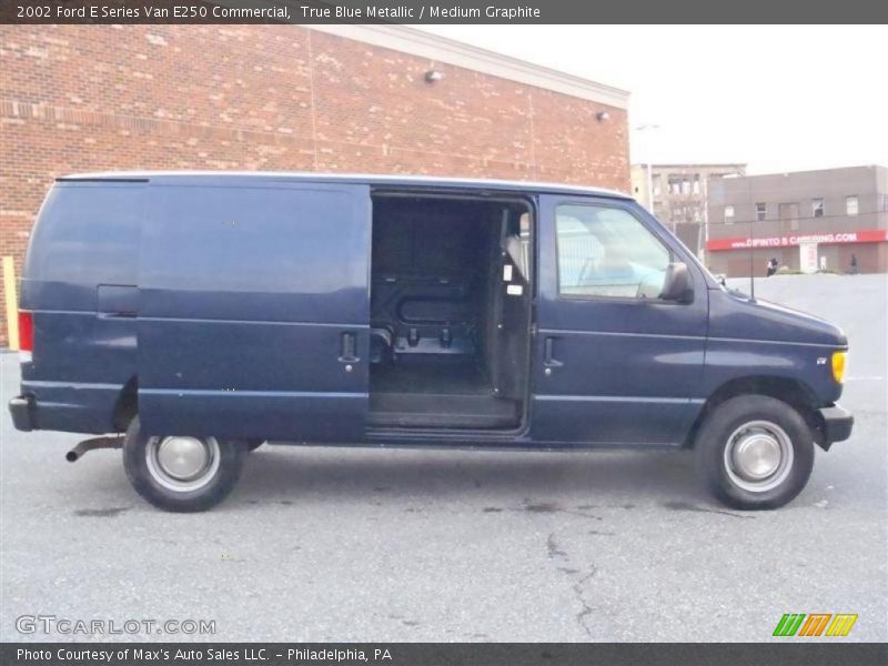True Blue Metallic / Medium Graphite 2002 Ford E Series Van E250 Commercial
