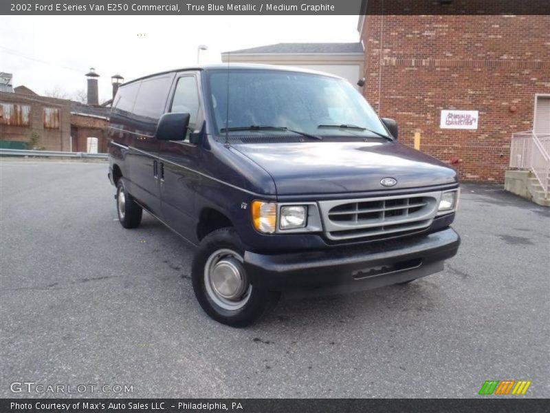 True Blue Metallic / Medium Graphite 2002 Ford E Series Van E250 Commercial