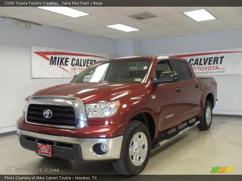 Salsa Red Pearl / Beige 2008 Toyota Tundra CrewMax