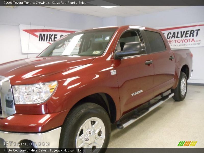 Salsa Red Pearl / Beige 2008 Toyota Tundra CrewMax