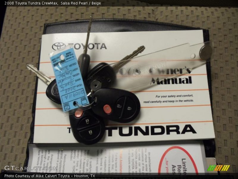 Salsa Red Pearl / Beige 2008 Toyota Tundra CrewMax