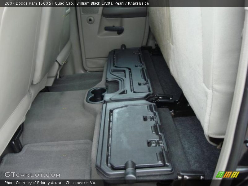 Brilliant Black Crystal Pearl / Khaki Beige 2007 Dodge Ram 1500 ST Quad Cab