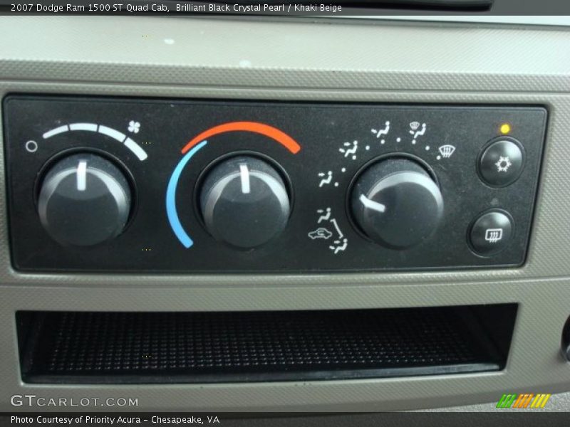 Brilliant Black Crystal Pearl / Khaki Beige 2007 Dodge Ram 1500 ST Quad Cab