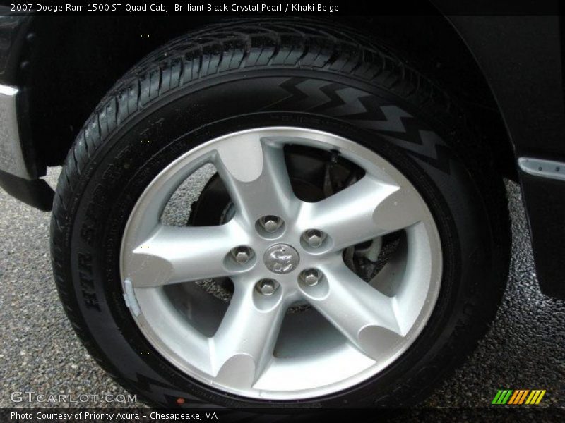 Brilliant Black Crystal Pearl / Khaki Beige 2007 Dodge Ram 1500 ST Quad Cab