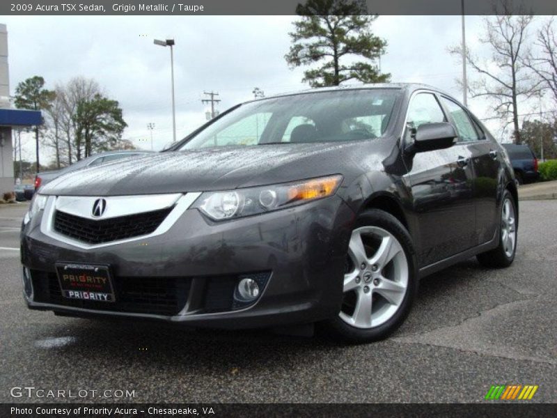 Grigio Metallic / Taupe 2009 Acura TSX Sedan