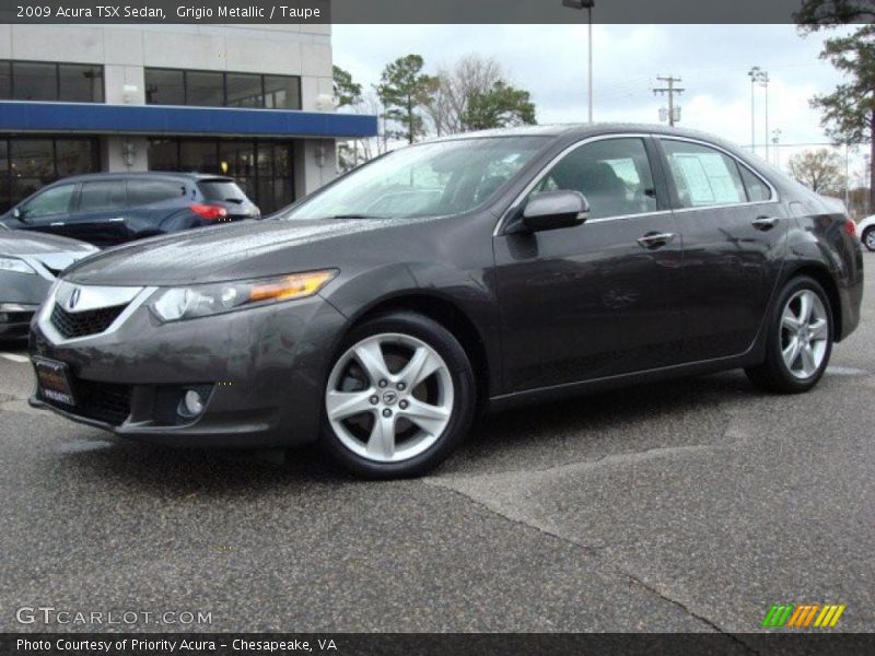Grigio Metallic / Taupe 2009 Acura TSX Sedan