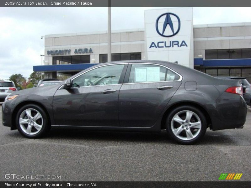 Grigio Metallic / Taupe 2009 Acura TSX Sedan