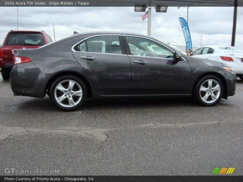 Grigio Metallic / Taupe 2009 Acura TSX Sedan