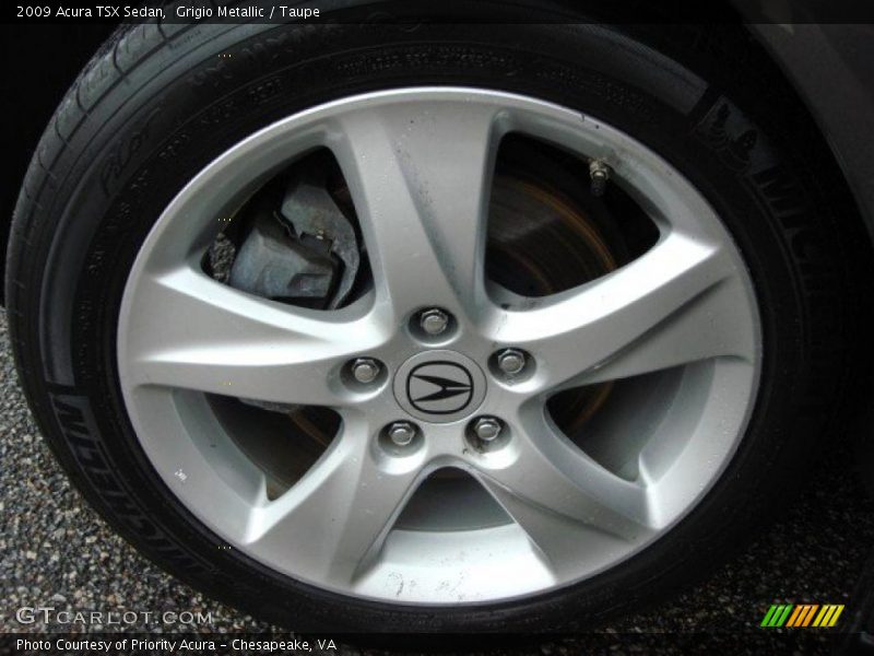 Grigio Metallic / Taupe 2009 Acura TSX Sedan