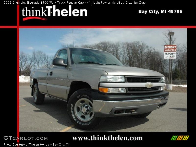 Light Pewter Metallic / Graphite Gray 2002 Chevrolet Silverado 1500 Work Truck Regular Cab 4x4