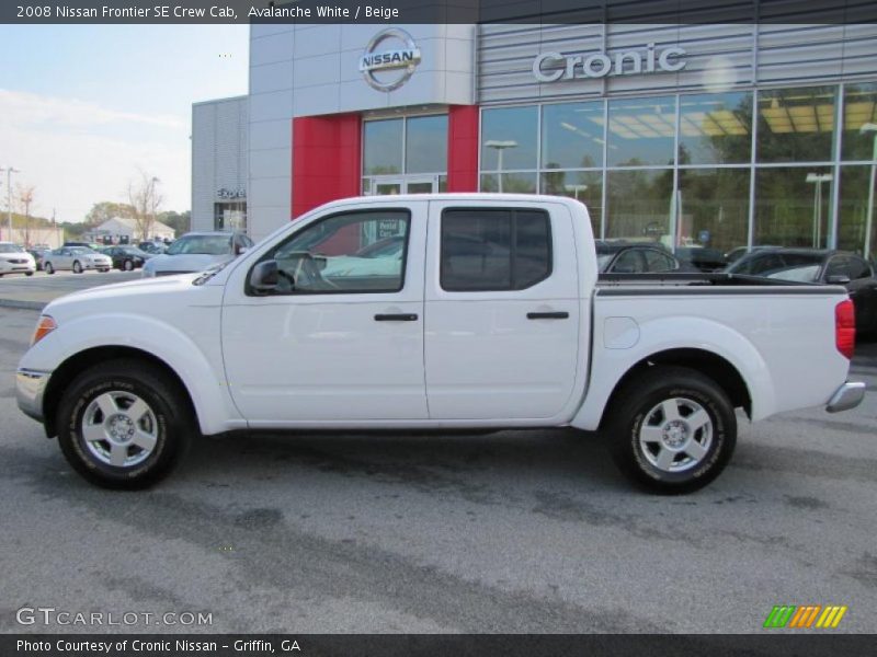 Avalanche White / Beige 2008 Nissan Frontier SE Crew Cab