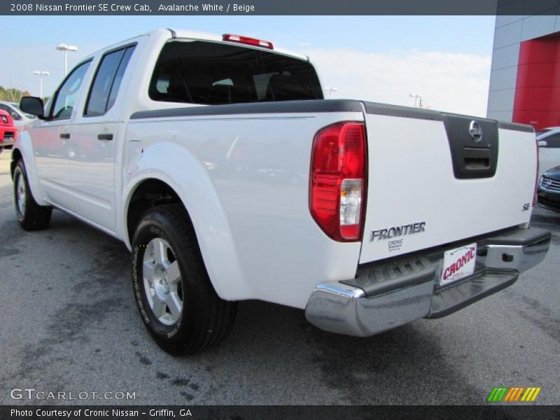 Avalanche White / Beige 2008 Nissan Frontier SE Crew Cab