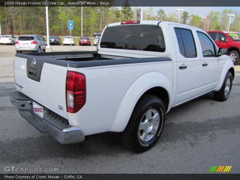 Avalanche White / Beige 2008 Nissan Frontier SE Crew Cab