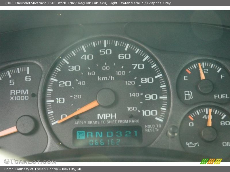 Light Pewter Metallic / Graphite Gray 2002 Chevrolet Silverado 1500 Work Truck Regular Cab 4x4