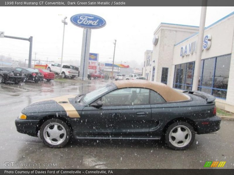 Dark Green Satin Metallic / Saddle 1998 Ford Mustang GT Convertible