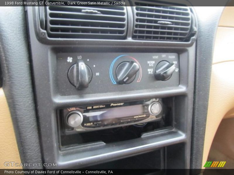 Dark Green Satin Metallic / Saddle 1998 Ford Mustang GT Convertible
