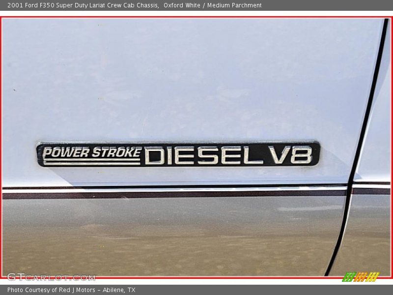 Oxford White / Medium Parchment 2001 Ford F350 Super Duty Lariat Crew Cab Chassis