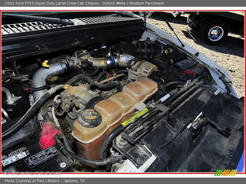 Oxford White / Medium Parchment 2001 Ford F350 Super Duty Lariat Crew Cab Chassis