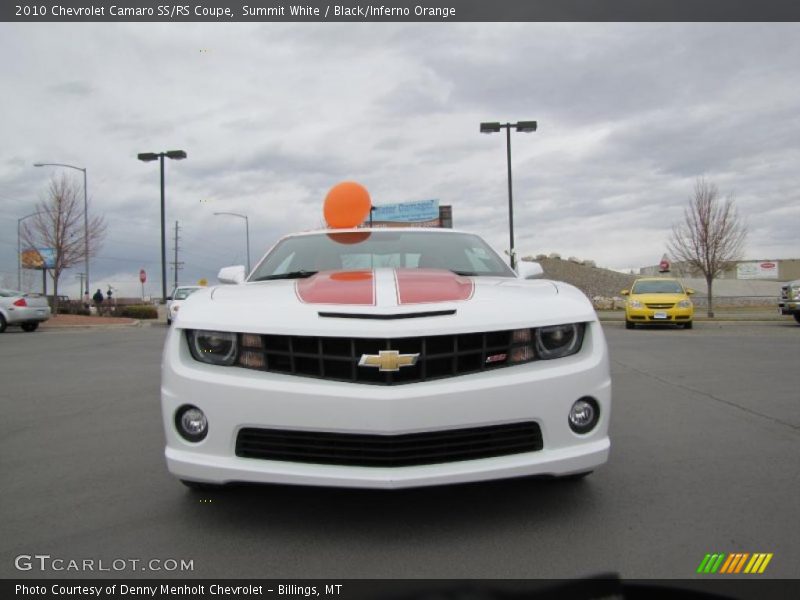 Summit White / Black/Inferno Orange 2010 Chevrolet Camaro SS/RS Coupe