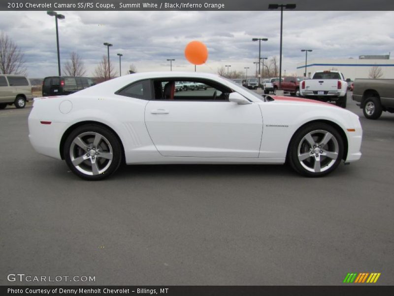 Summit White / Black/Inferno Orange 2010 Chevrolet Camaro SS/RS Coupe