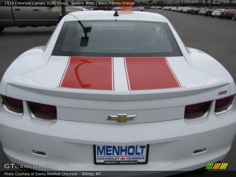 Summit White / Black/Inferno Orange 2010 Chevrolet Camaro SS/RS Coupe