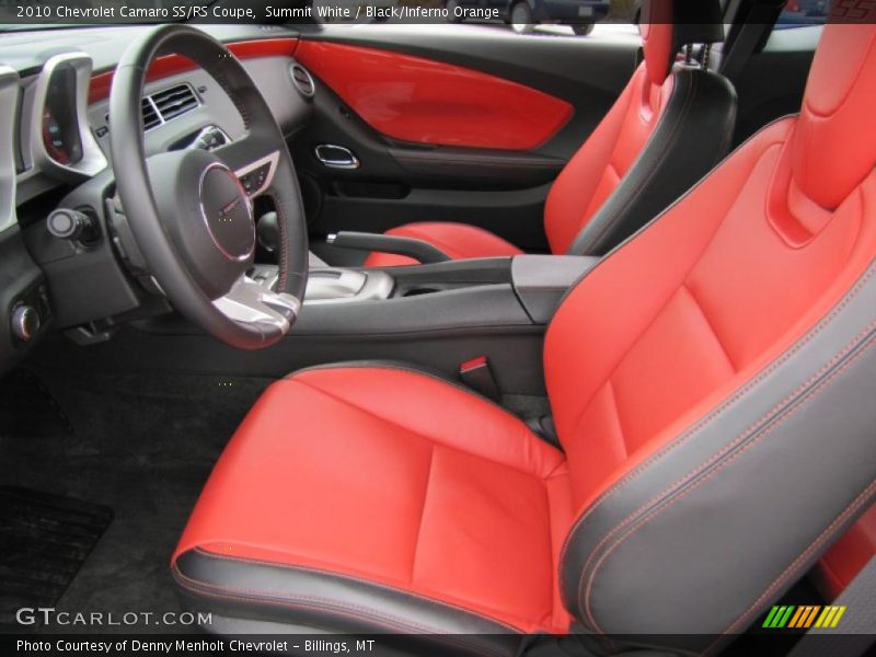 Summit White / Black/Inferno Orange 2010 Chevrolet Camaro SS/RS Coupe