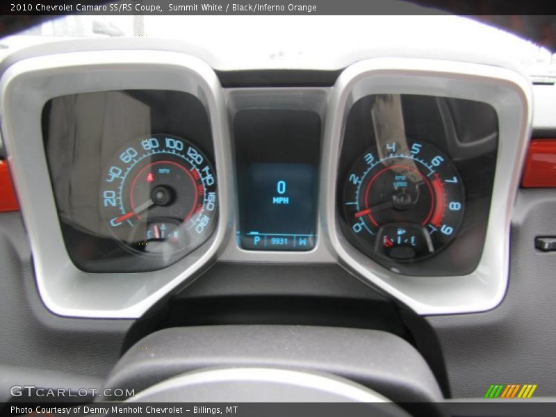 Summit White / Black/Inferno Orange 2010 Chevrolet Camaro SS/RS Coupe