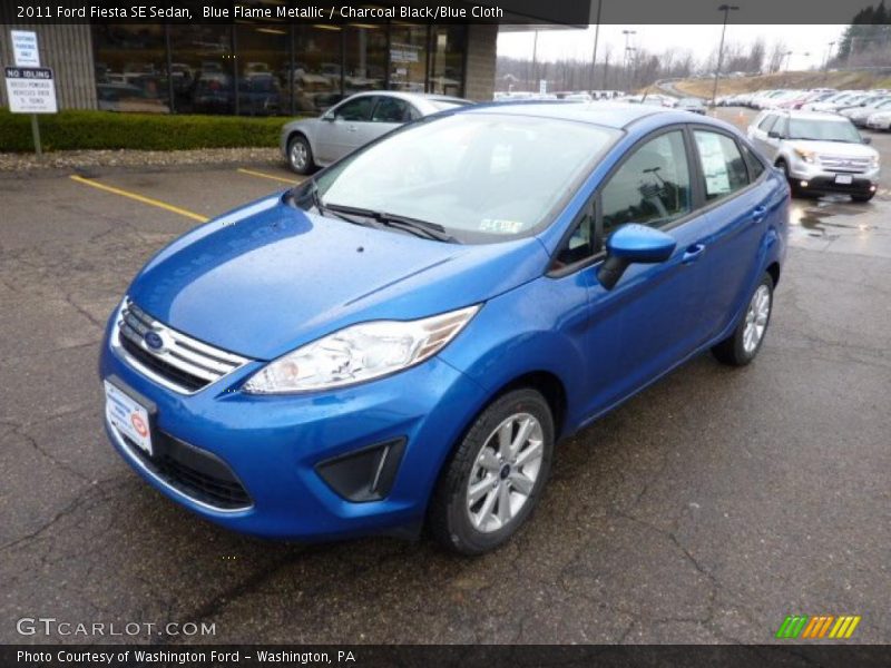 Blue Flame Metallic / Charcoal Black/Blue Cloth 2011 Ford Fiesta SE Sedan