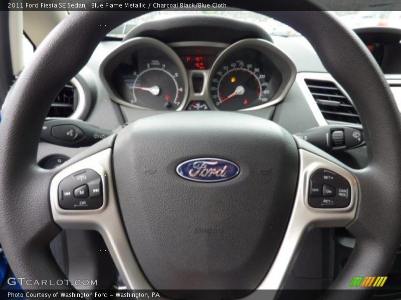 Blue Flame Metallic / Charcoal Black/Blue Cloth 2011 Ford Fiesta SE Sedan
