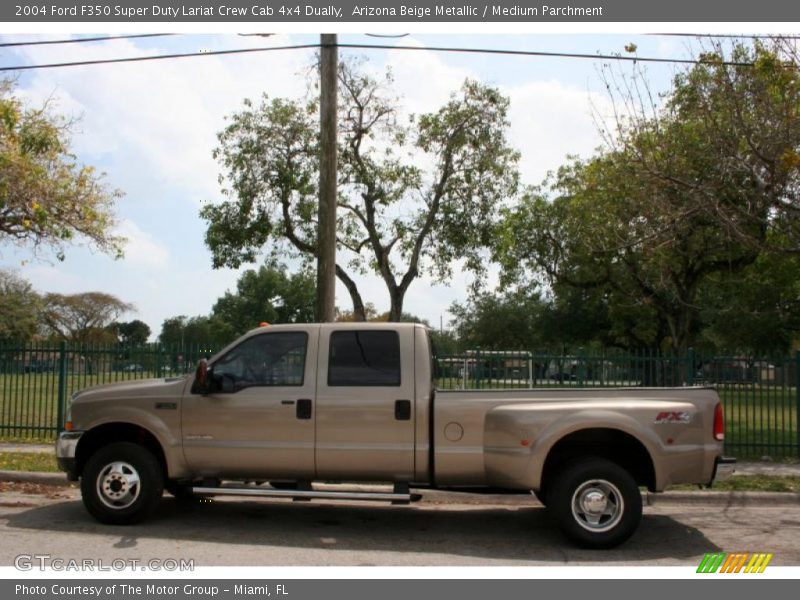 Arizona Beige Metallic / Medium Parchment 2004 Ford F350 Super Duty Lariat Crew Cab 4x4 Dually